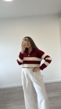 Sweter Bordowy Stripe