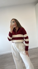 Sweter Bordowy Stripe