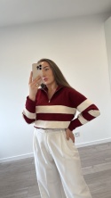 Sweter Bordowy Stripe