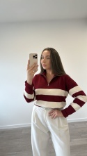 Sweter Bordowy Stripe