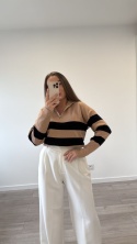 Sweter Karmelowy Stripe