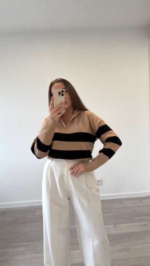 Sweter Karmelowy Stripe