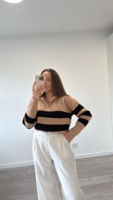 Sweter Karmelowy Stripe