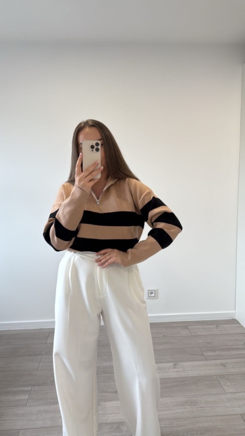 Sweter Karmelowy Stripe