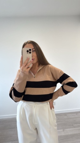 Sweter Karmelowy Stripe