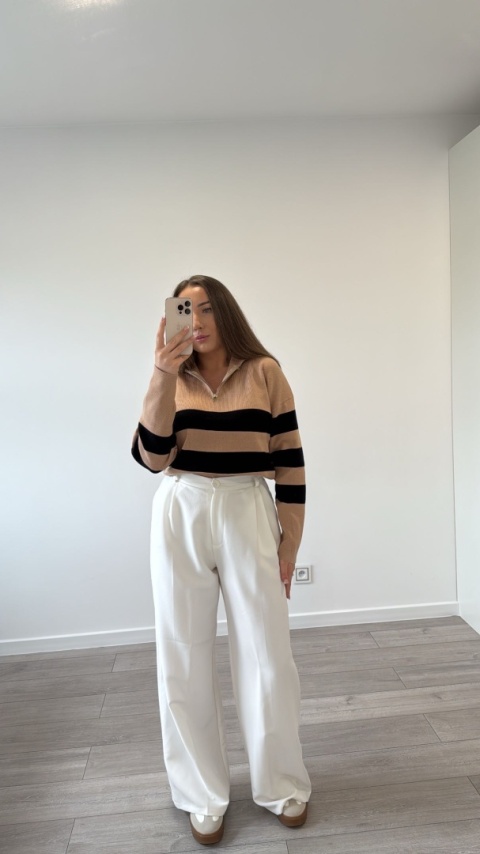 Sweter Karmelowy Stripe