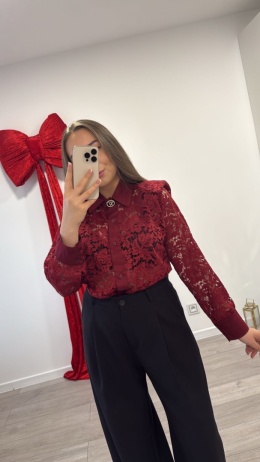 Koszula Bordowa Lace