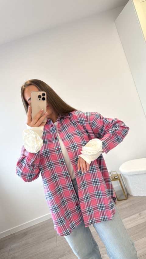 Koszula w Kratę Pink