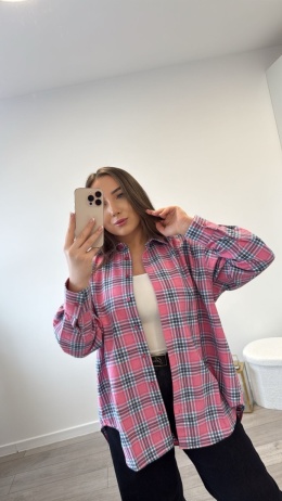 Koszula w Kratę Pink