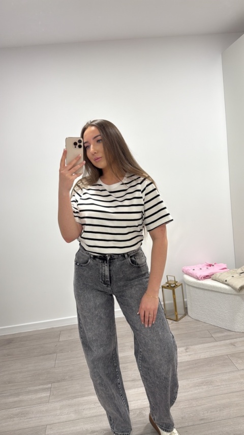 SPODNIE JEANS SZARE