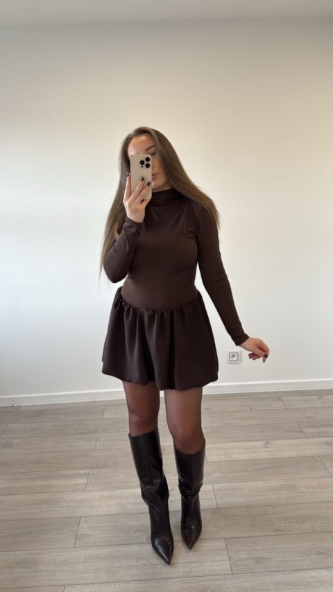 Sukienka Emilii Brązowa