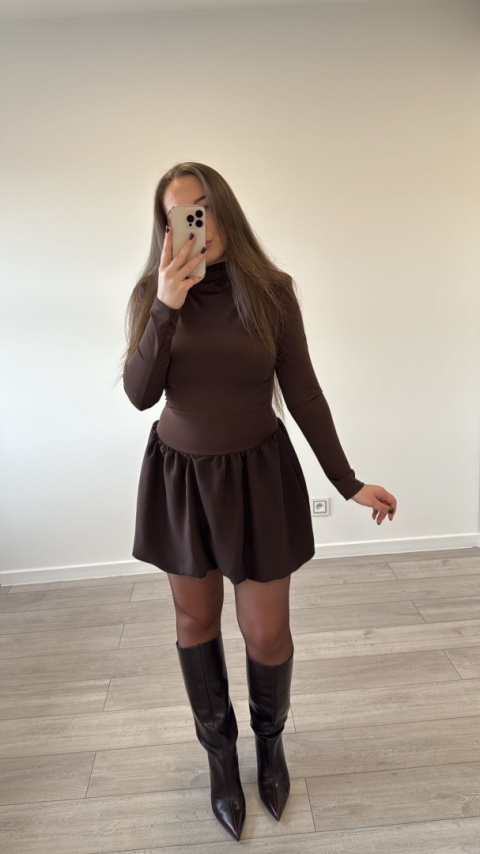 Sukienka Emilii Brązowa