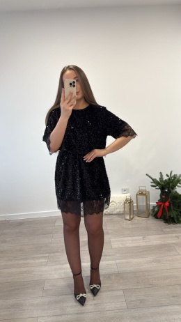 Sukienka w Cekiny Czarna Keila